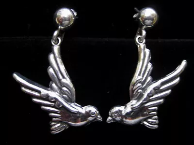 Margot De Taxco Bird Dove Earrings 950 Silver Tr-114 Melesio Rodriguez Mexico • $101.95