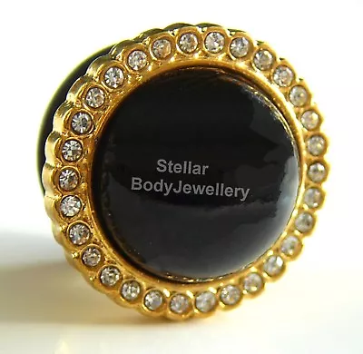 £3.82 • Buy Steel Single Flare Gold Design Ear Tunnel Plug 6mm - 16mm