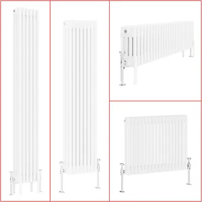 Traditional 2 3 4 Column Radiator Horizontal Vertical Cast Iron Style Rads White • £17.97