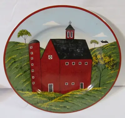 Sakura Brandon House Country Life Red Barn Silo Warren Kimble 8.25  Salad Plate • $7.99