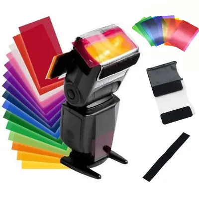 12pcs Camera Flash Gels Transparent Color Correction Balance Lighting Filter Kit • $6.57