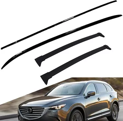 US 4Pcs Roof Rack For 2016-2023 Mazda CX-9 CX9 Side Rails + Cross Bars Black Set • $239