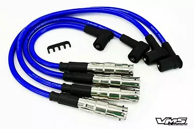 Vms Racing Blue 10mm Spark Plug Ignition Wires For 99-01 Volkswagen Vw Golf 2.0 • $41.88