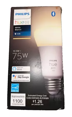 Philips Hue 563007 Soft White E26 A19 1100 Lumens 75W Smart LED Bulb Bluetooth • $14.95