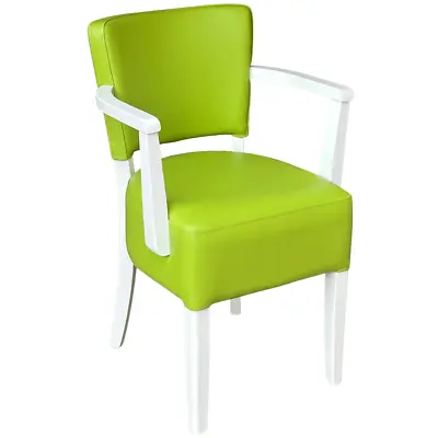 Memphis Standard Open Arm Carver Dining Chair For Restaurant Or Home Green/White • £120