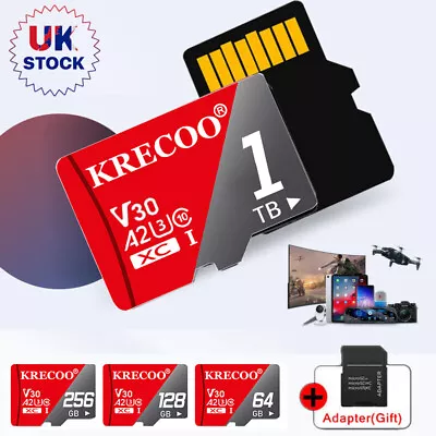 Micro SD Card Memory Card 128GB 256GB 1TB TF Card High Speed With Free Adapter • $3.49