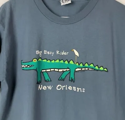 Vintage New Orleans T Shirt Gravity Graphics Single Stitch Tee Large USA 90s • $24.99