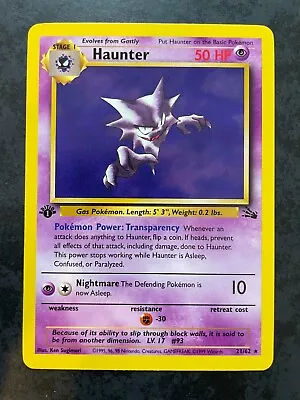 Haunter 21/62 1st Edition - Fossil Set WOTC  Rare Pokemon Card • $29.95