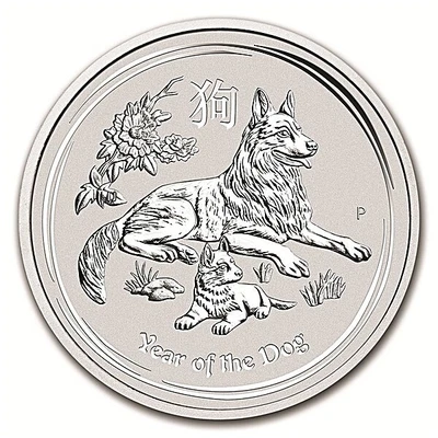 $270 • Buy 5oz Silver Coin, 2018 Year Of The Dog, Perth Mint. In Capssule, Mint Condition.