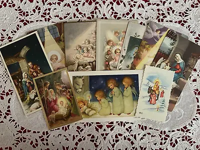 $12 • Buy Exquisite 10 Vintage Antique Religious Catholic CHRISTMAS HOLY CARDS NATIVITY