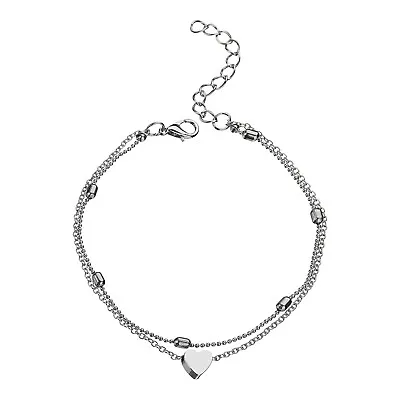 925 Sterling Silver Women Ankle Bracelet Anklet Foot Chain Boho Beach Beads UK • £1.79