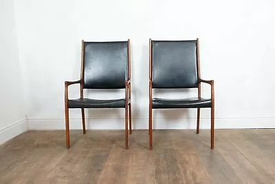 Vintage Pair Of Mid Century Danish Elbow Chairs Johannes Andersen Mogens Kold • £800