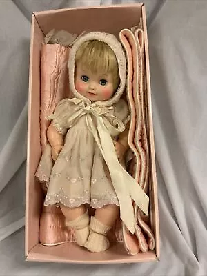 Vintage EFFANBEE Baby Doll 1968-2500 L  Sip & Wet Sleepy Eyes Blanket Pillow • $76.91