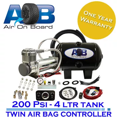 444 220 Air Compressor + 4L Tank + Manifold + Twin Air Bag Controller Kit 24volt • $659