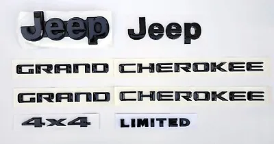 Fits For 2014-2016 JEEP Grand Cherokee Glossy Black Replacement Nameplate Emblem • $102.85