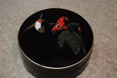Vintage Black Hummingbird Trinket Box Otagiri Japan Gibson Greeting Cards • $15