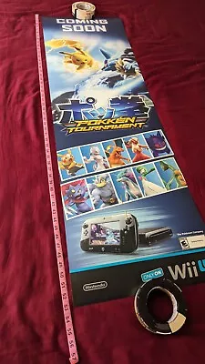 Pokemon Pokken Tournament Wii U Store Display Signage Double Sided 54x16  • $9