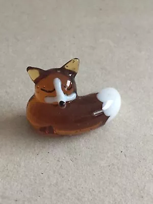 Murano GlassLauschaBimini Glass:Glass Sleeping Fox FigureFox Ornament • £10