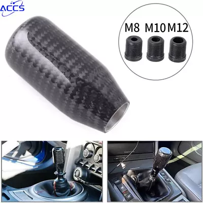 $14.81 • Buy Universal Forged Carbon Fiber Manual Gear Gear Shift Knob Lever Shifter Black