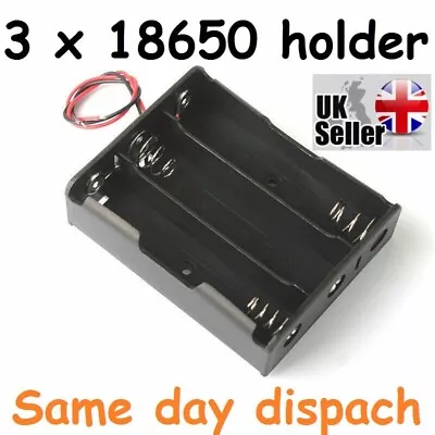 Battery Holder 3 X 18650 Open Holder Serial Binding 11.1 - 12.6V UK Same Day • £3.99