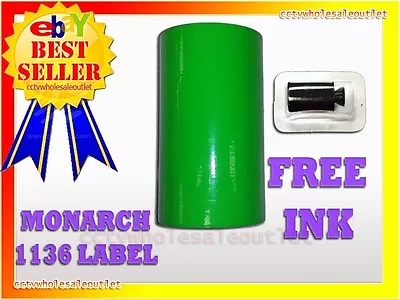 Fluorescent Green Label For Monarch 1136 Pricing Gun 1 Sleeve=8rolls • $27.50