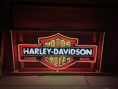 8’ Large Harley Davidson HD Motorcycle Real Neon Sign • $7000