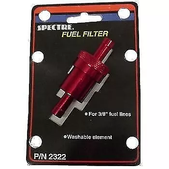 Spectre Red Billet Aluminum 3/8  Fuel Gas Filters Re-Usable Washable Cleanable • $11.99