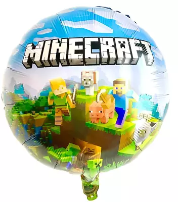 $2.99 • Buy Minecraft Themed Foil Balloon  Gaming Decoration 18inch Helium Quality