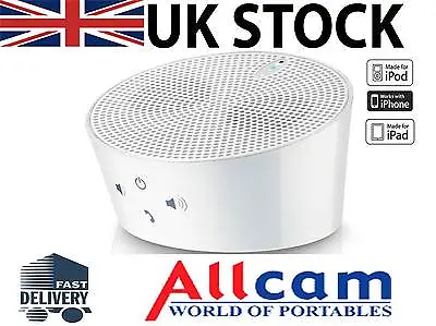 Aves Aqua Bluetooth Wireless Portable Speakers White IPod IPad IPhone 5 Galaxy • £12.98