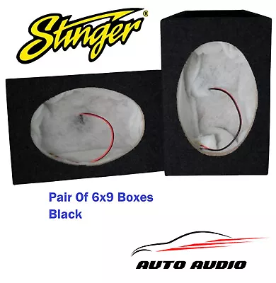 Pair Of 6x9 Stinger MDF Black Enclosure Box Van Car Boat Rear Speaker Shelf • £31.99