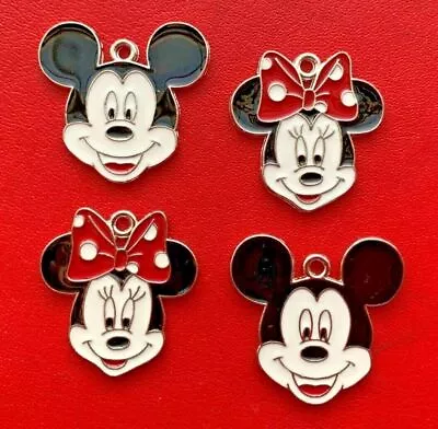 Disney Minnie Mickey Mouse Charms Pendants Enamel Metal • £3.99