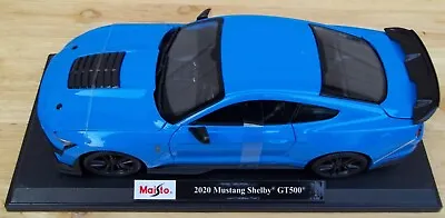 Maisto 1:18 2020 Ford Mustang Shelby GT500 Diecast Model Car Velocity Blue • $50