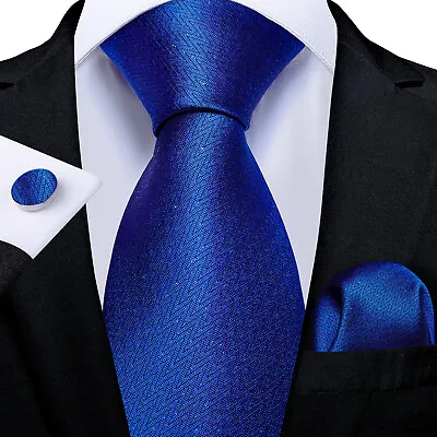 UK Mens Necktie Set Silk Blue Red Paisley Formal Tie Pocket Square Wedding Ties • £7.49
