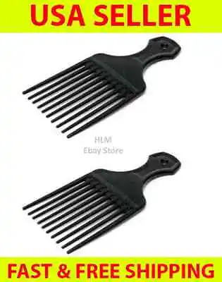 $2.99 • Buy Two Black Plastic Afro Hair Lifting Pik Pick Detangler Comb 5.25  *Please Read*
