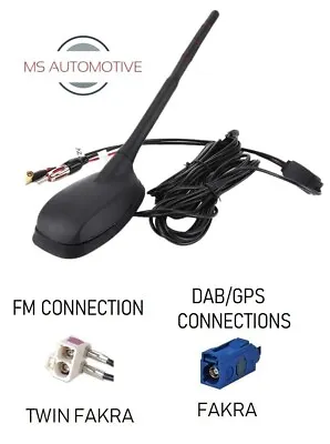 Vw T5 T6 Dab Gps Fm Roof Aerial Twin Fakra Radio Fakra 12v Amplified Transporter • $63.13