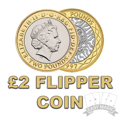 £29.99 • Buy Flipper £2 Coin Magic Trick Easy Magic 2 Pound Hand Made REAL Coins Anti Gravity
