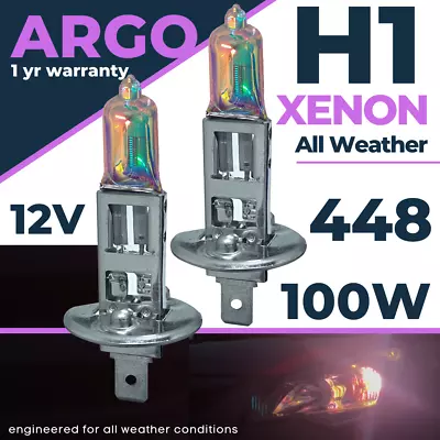 H1 100w Xenon White Halogen Headlight 448 All Weather Front Fog Light Bulbs 12v • $12.61