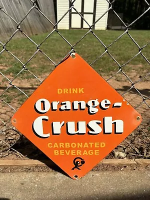 Vintage Porcelain Drink Orange-crush Carbonated Beverage Soda Gas And Oil Sign • $15