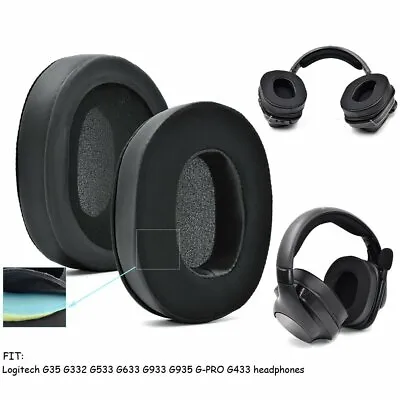 Black Ear Pads Replacement Cover For Logitech G35 G332/533/633/933/935/433 G-PRO • £9.74