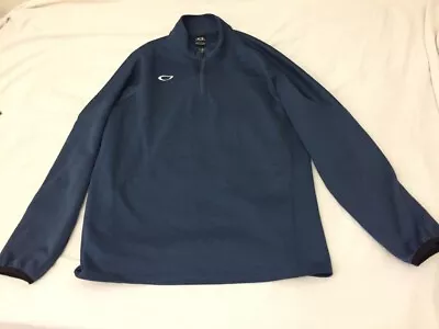 OAKLEY Mens Sweatshirt Blue Regular Fit 1/4 Zip Pullover Long Sleeve Size Large • $17.77