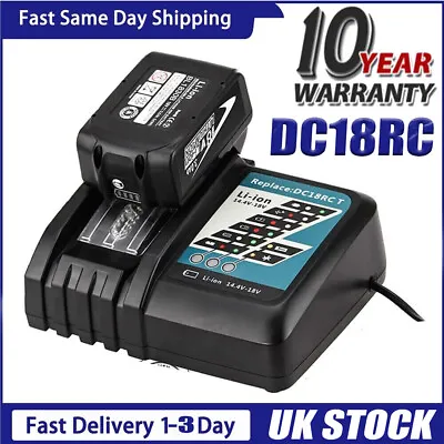 Battery Charger For Makita DC18RC 7.2V-18V BL1415 BL1830 BL1840 BL1850 BL1860 UK • £16.89