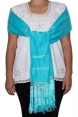 Typical Mexican Rebozo Or Chalina Mexican Pashmina Shawl (94  X 23 ) • $18.99