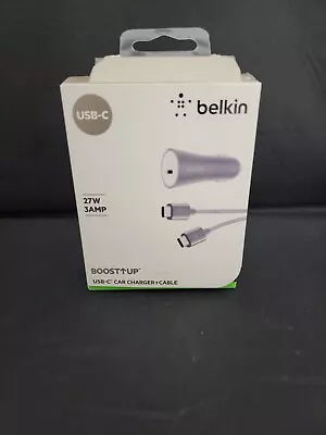 Belkin USB-C Car Charger And Cable - Grey (27W / 3AMP) FOR SAMUNG LG UNIVERSAL • $10.99