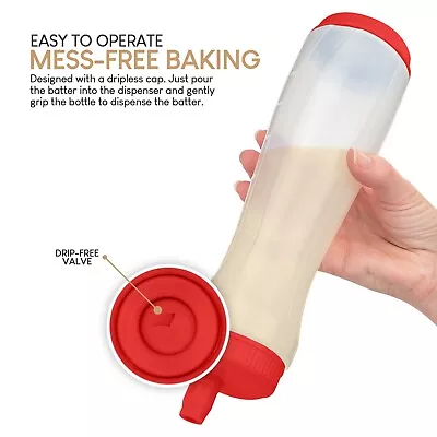 Pancake Batter Dispenser Bottle Pouring Pen Exultimate Red • $13.99