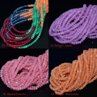 Wholesale 2x4mm Multicolor Faceted Natural Rondelle Gemstone Loose Beads 15  • £3.59