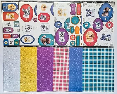 Kanban 'Perfect Pets' 12 Sheet Set - Die-cut Toppers & Co-ordinated Card  (728) • £6.45