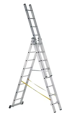 Zarges 41536 Skymaster EN131 3 Part Combination Ladder  3 X 6 Rungs (40227) • £375