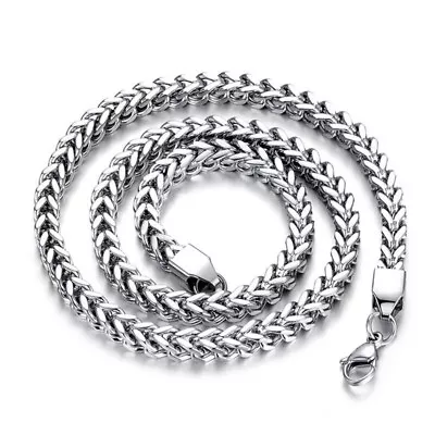 $7.50 • Buy 2.5/3/4/5/6/8mm Man Woman Stainless Steel Square Wheat Braided Foxtail Chain
