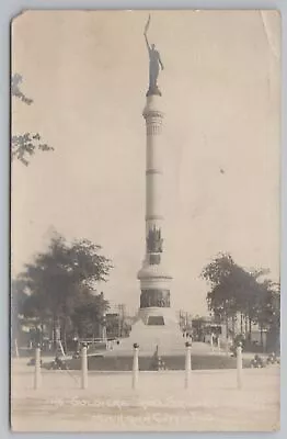 Michigan City Indiana~Civil War Union Soldiers & Sailors Monument~1909 RPPC • $14