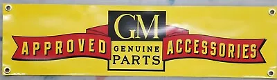 Vintage GM Approved Accessories Logo Vinyl Banner Brand New! 8 X30  W/ Grommets! • $30